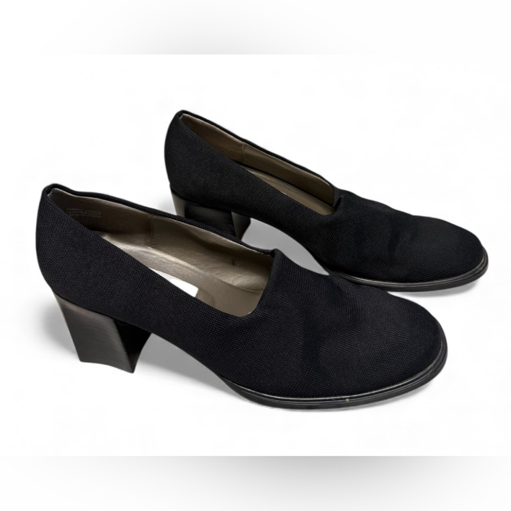 Jones New York Y2K Vintage 90s Block Heel Nylon Chunky Loafers sz10 Academia